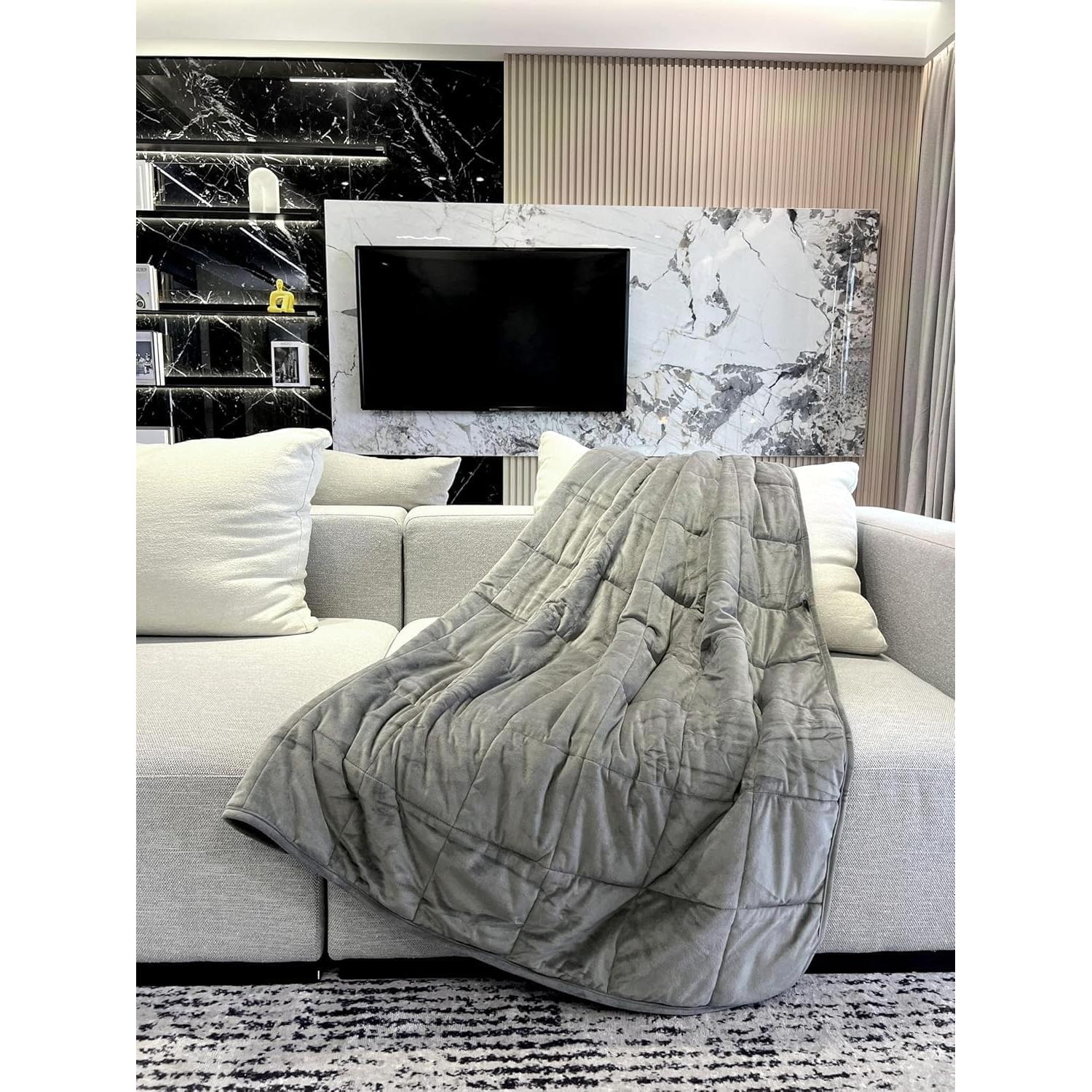 Manta con peso Motesqqzz 2.5 kg 91x122 cm Gris Terciopelo