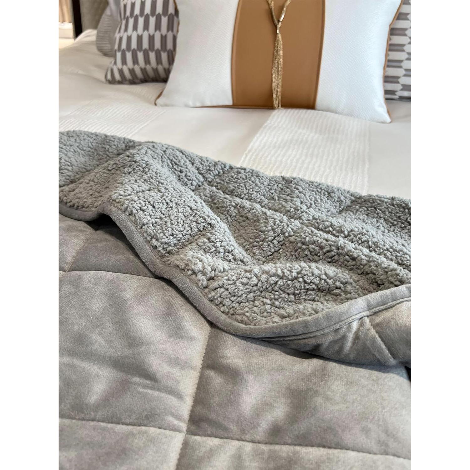 Manta con peso Motesqqzz 2.5 kg 91x122 cm Gris Terciopelo