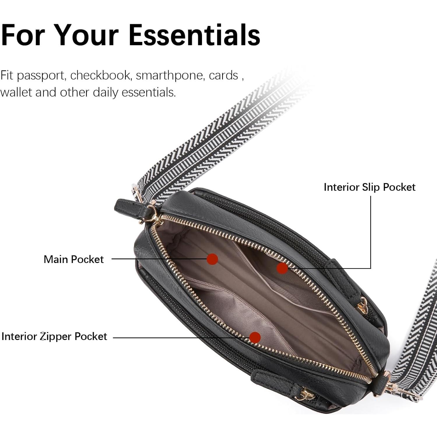 Bolso Cruzado BOSTANTEN de Cuero Vegano para Mujeres Negro