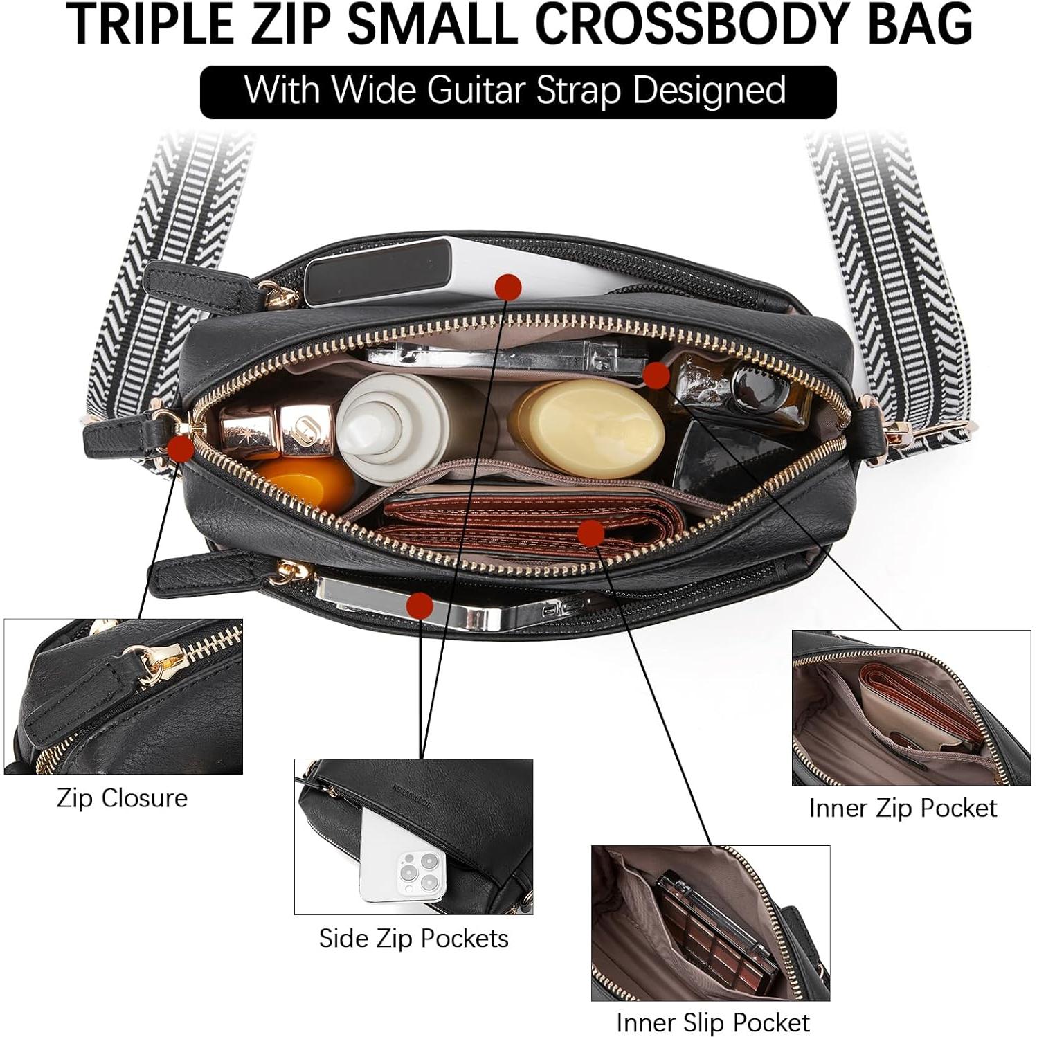 Bolso Cruzado BOSTANTEN de Cuero Vegano para Mujeres Negro