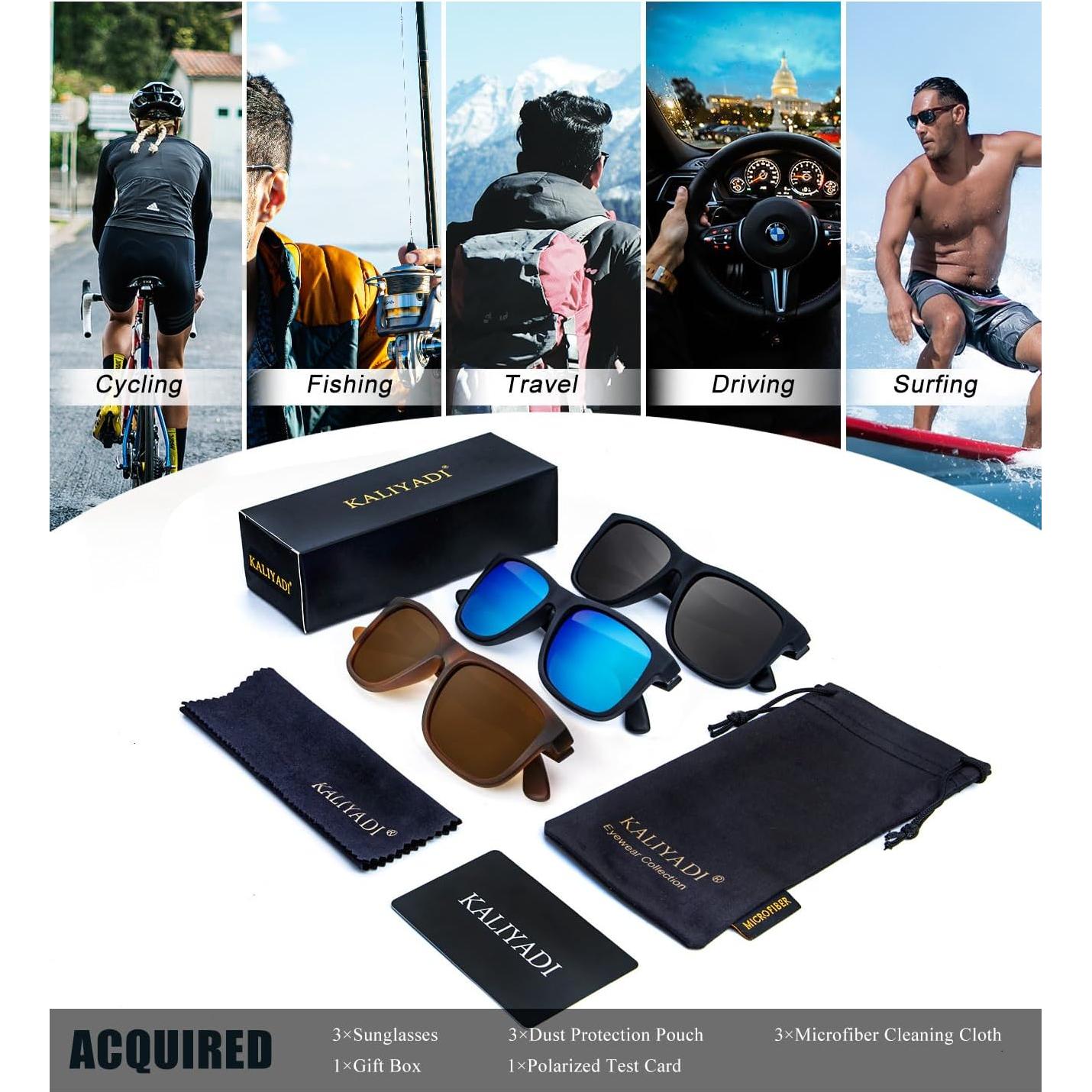 Gafas de sol KALIYADI S65-C polarizadas UV protección - 3 unidades