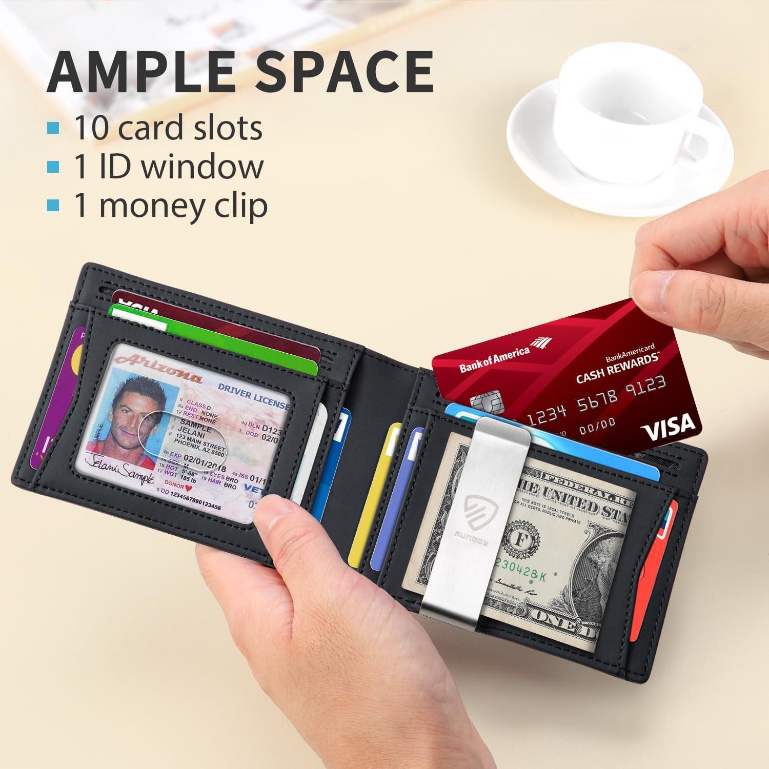 Cartera Slim RUNBOX para Hombre con Clip y Bloqueo RFID