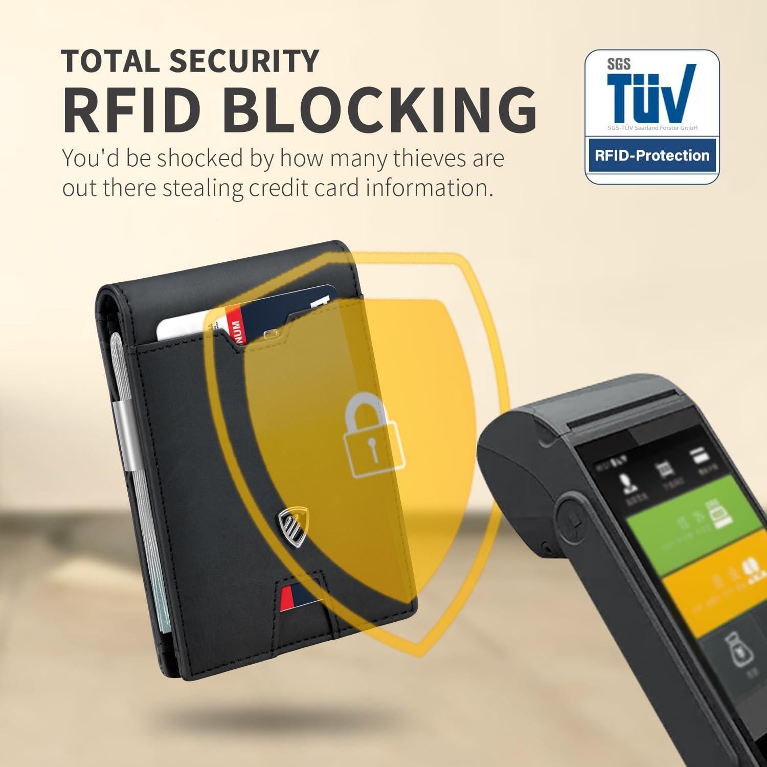 Cartera Slim RUNBOX para Hombre con Clip y Bloqueo RFID