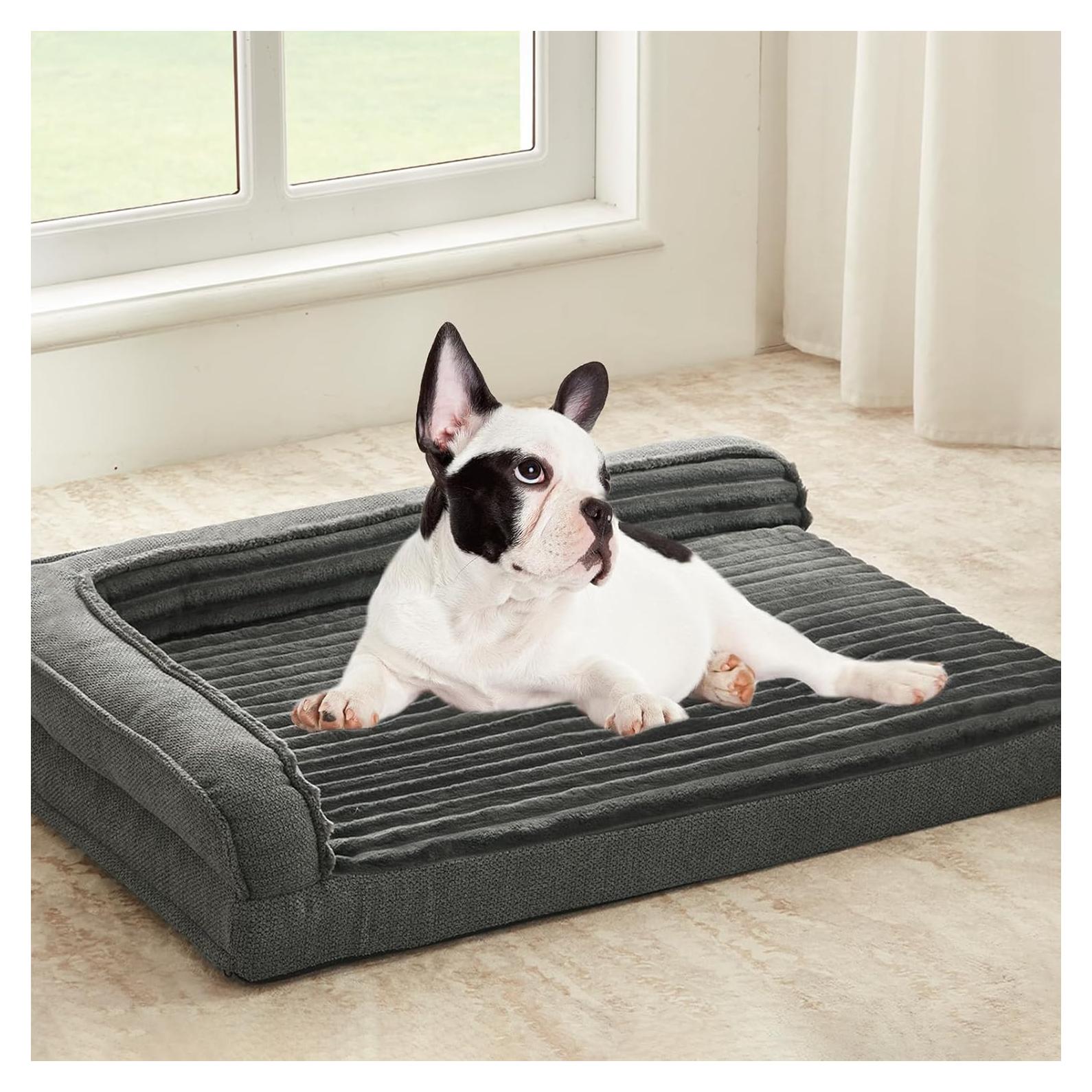 Cama ortopédica para perros WINDRACING 76x51cm gris impermeable