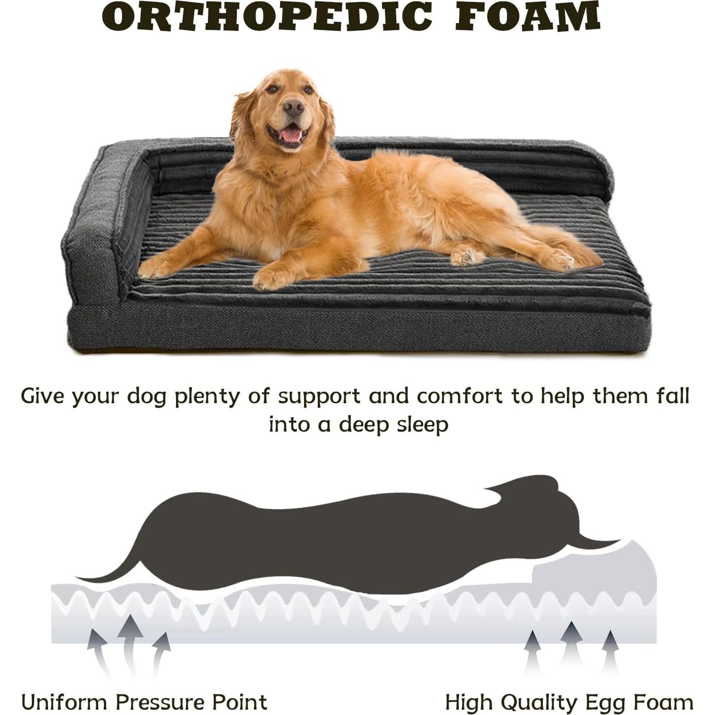 Cama ortopédica para perros WINDRACING 76x51cm gris impermeable