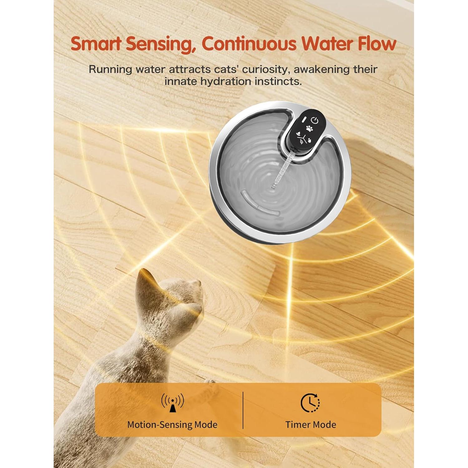 Fuente de Agua Inalámbrica Acero Inoxidable Jzla Pro 3.2L