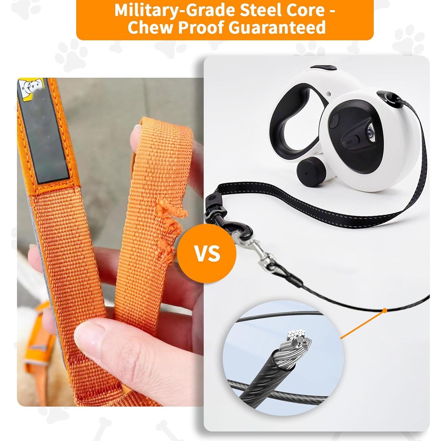 Correa de Perro Retráctil COSOWO 4.88 m con Luz LED y Dispensador