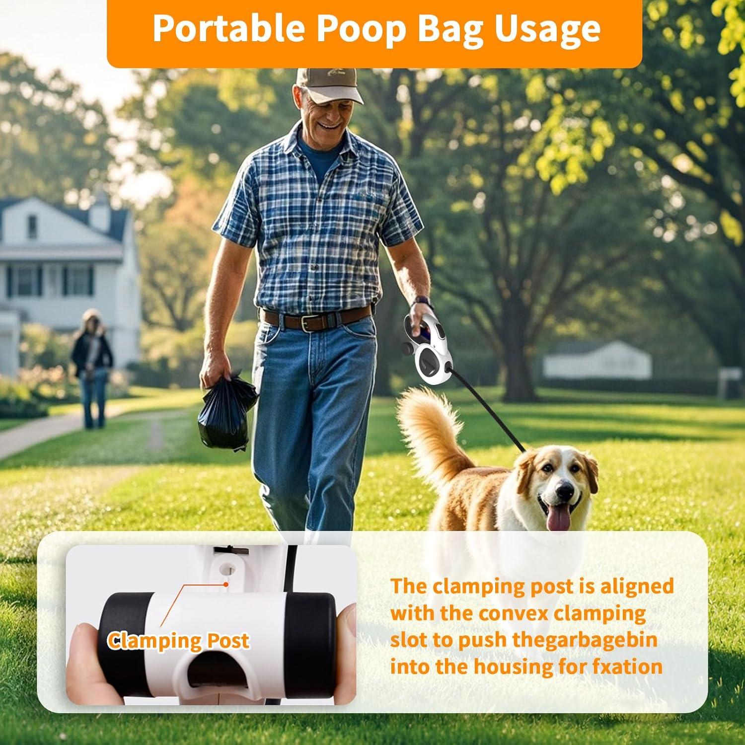 Correa de Perro Retráctil COSOWO 4.88 m con Luz LED y Dispensador