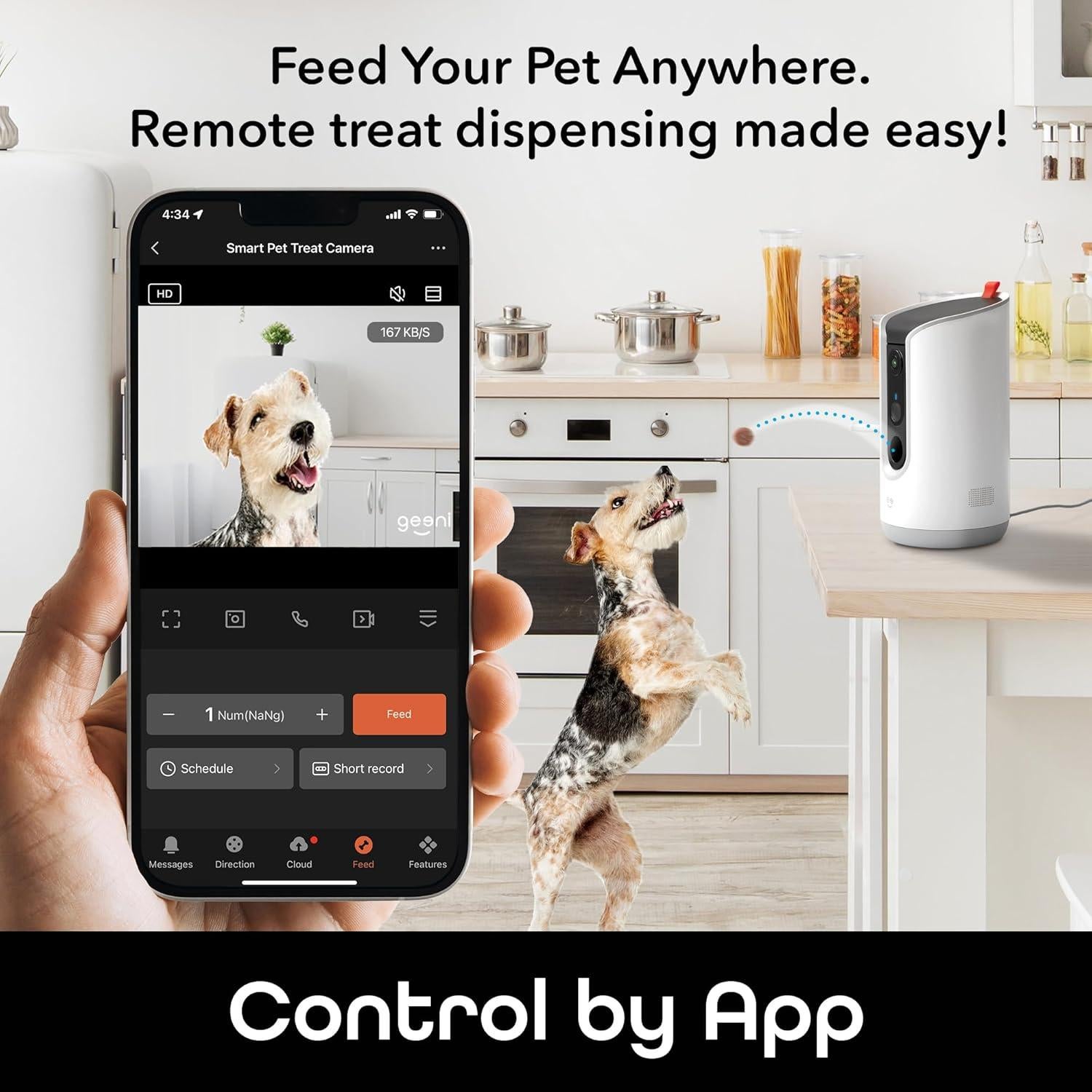 Dispensador de golosinas Geeni con cámara 2K HD y WiFi