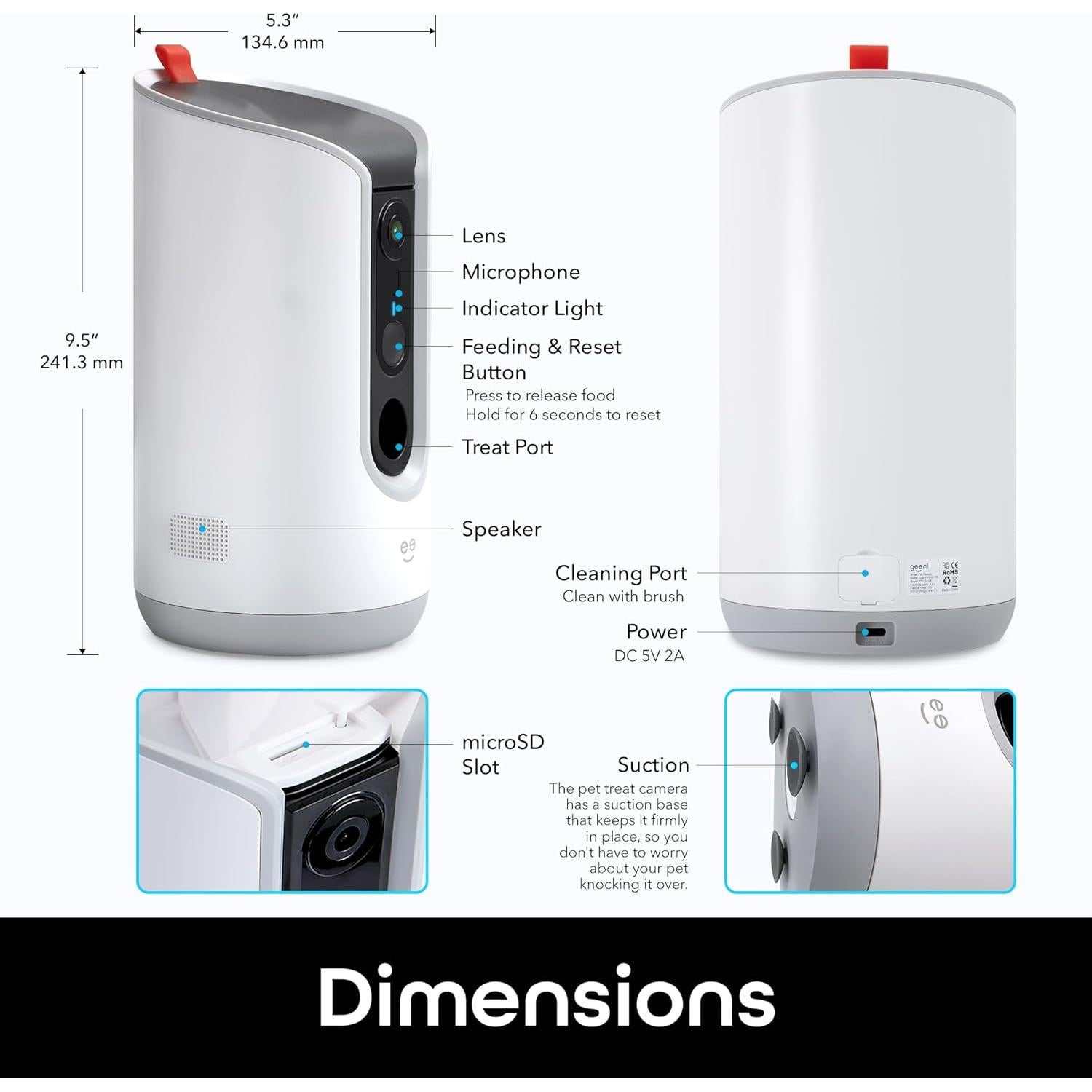 Dispensador de golosinas Geeni con cámara 2K HD y WiFi