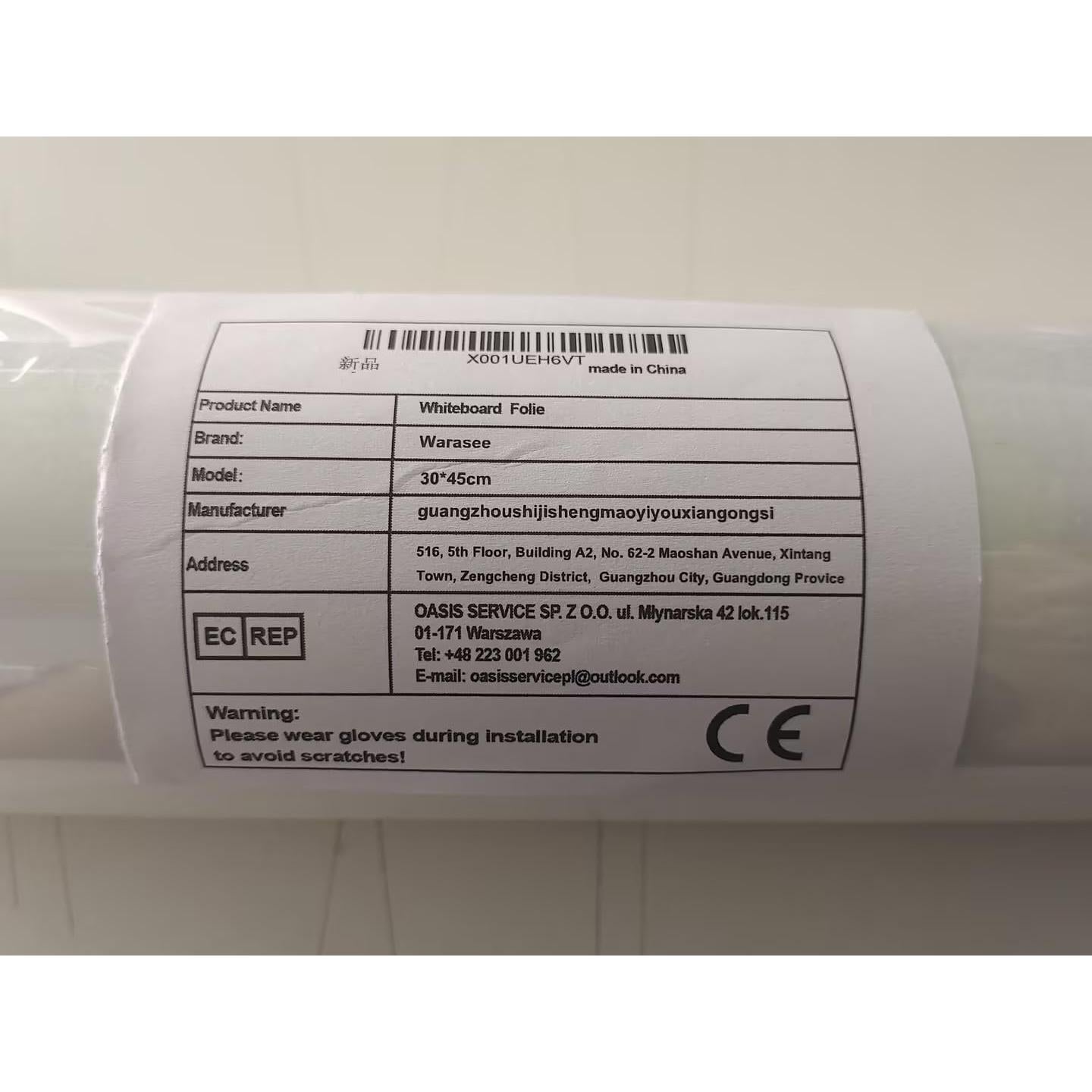 Papel de Pizarra Blanca Magnético Autoadhesivo Warasee 45.72x30.48cm