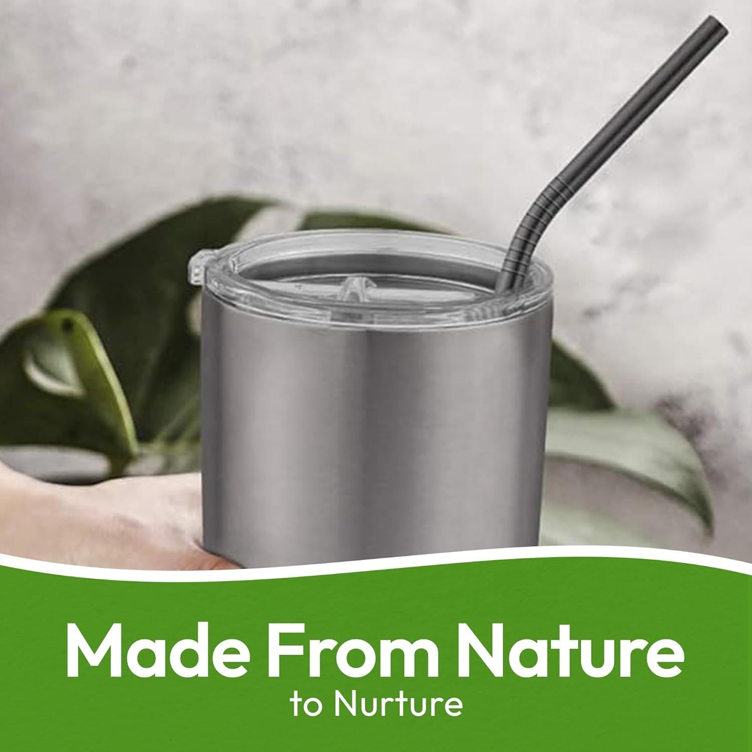 Popotes de Acero Inoxidable Banzoo Reutilizables 21.5 y 26.7 cm