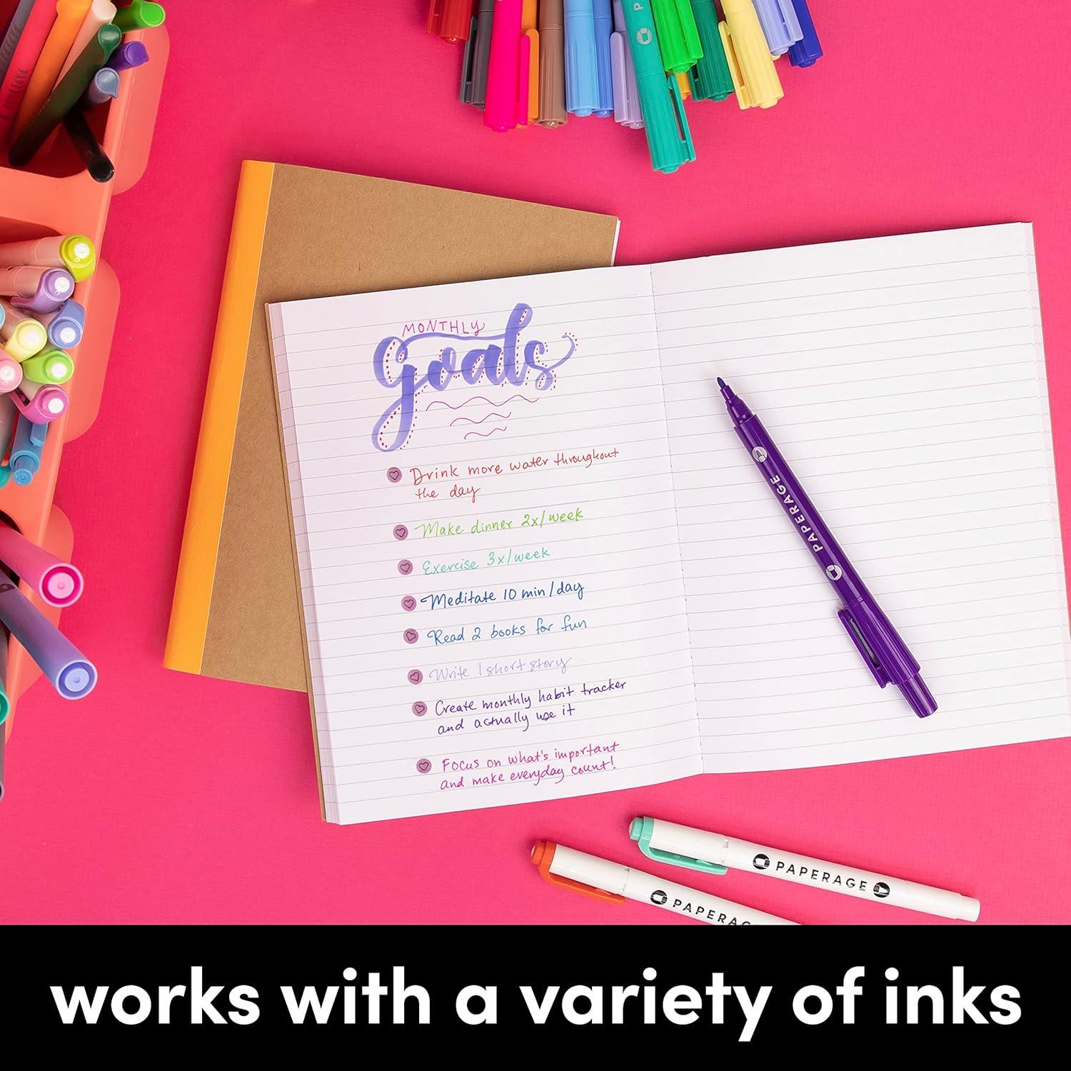 Cuadernos de Composición PAPERAGE - 6 Unidades, 120 Páginas, Kraft