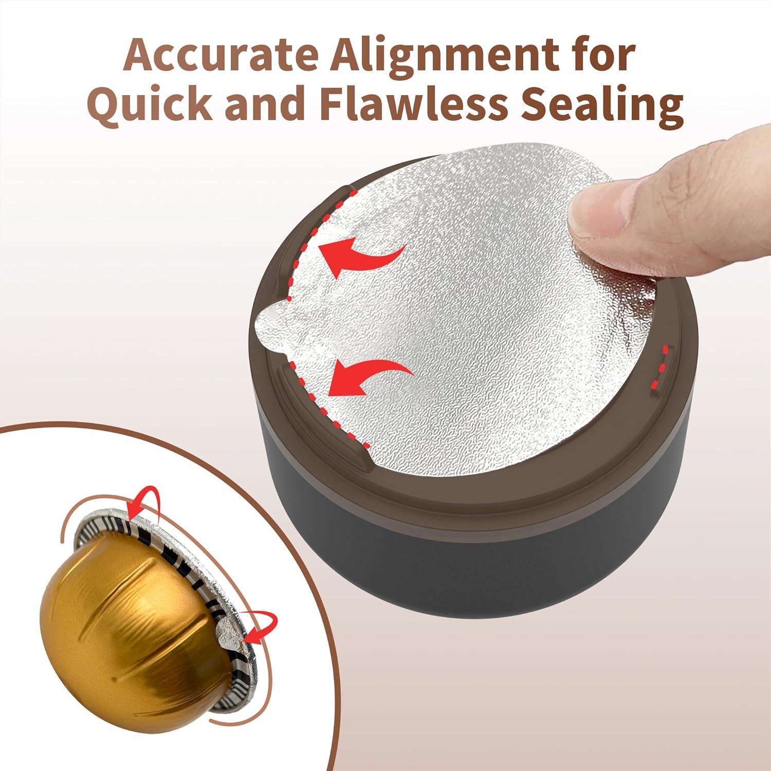 Kit de Cápsulas Reutilizables Sootozy para Nespresso Vertuo - 100 Tapas de Aluminio