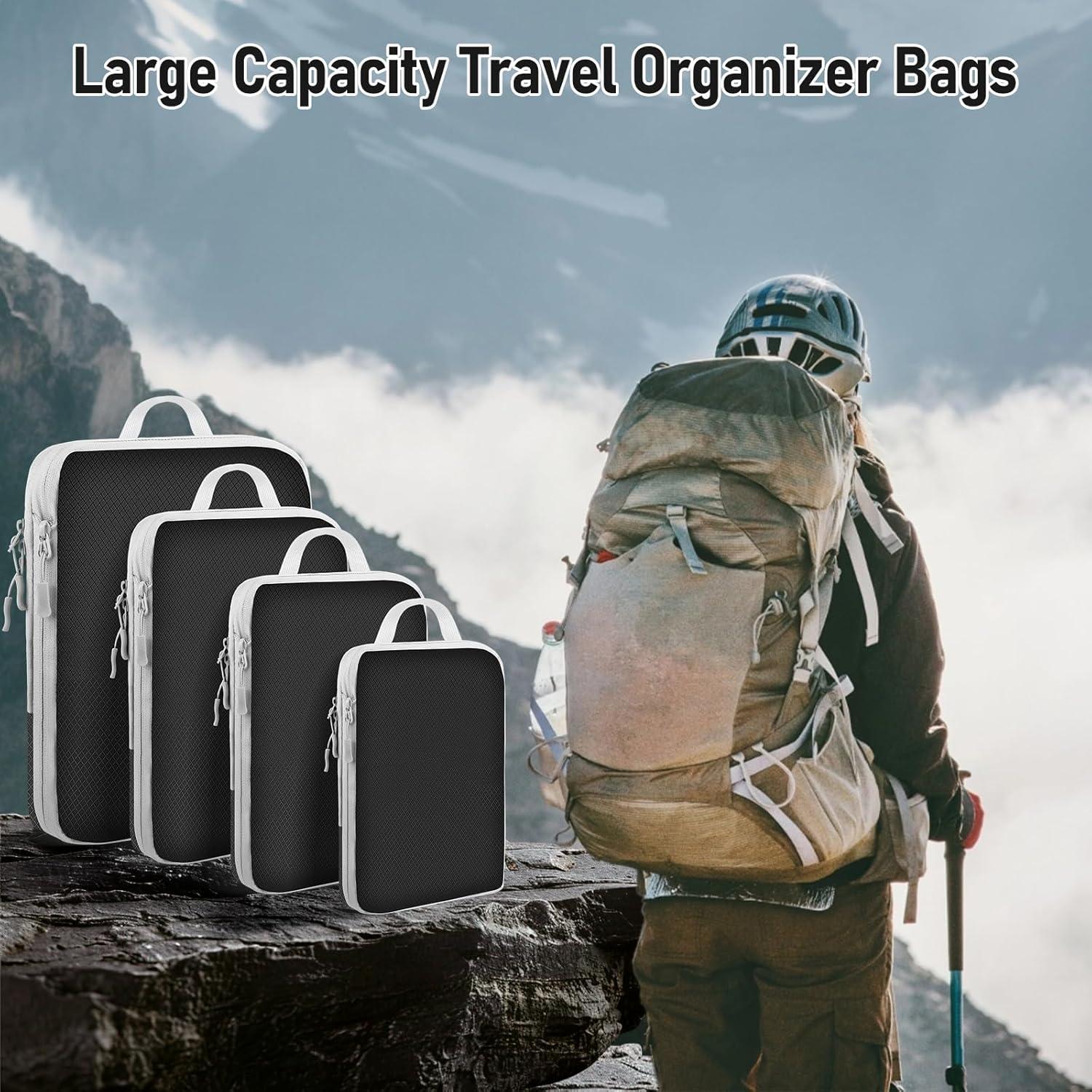 Set de 4 Cubos de Compresión YEEYAA para Empacar Viajes