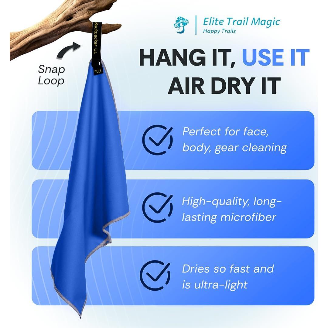 Toalla de Microfibra Elite Trail Magic BPUL Azul 32x25 cm