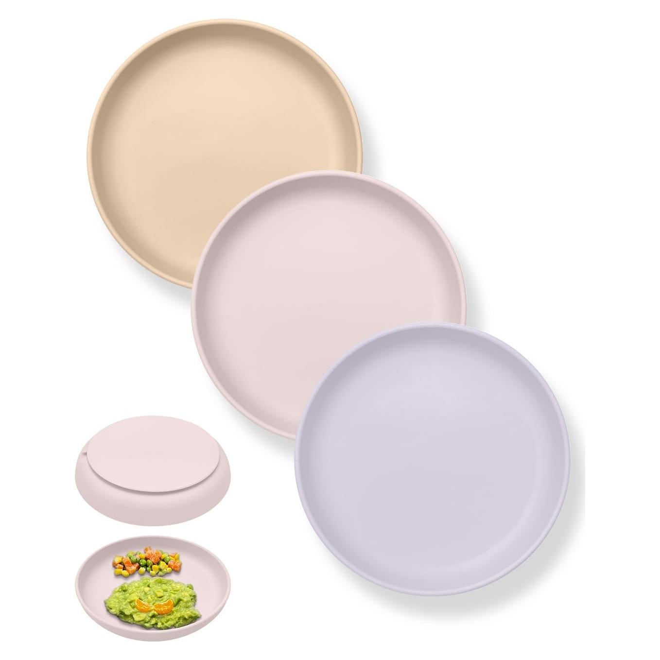 Set de Platos de Silicona Antideslizantes Qyeejong 3 Pcs
