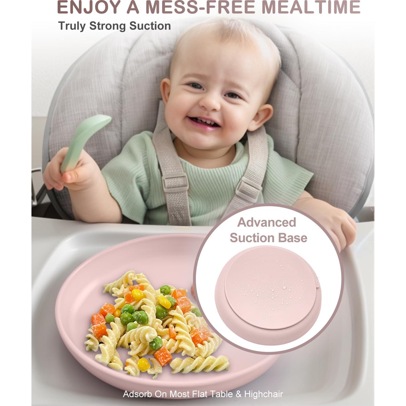 Set de Platos de Silicona Antideslizantes Qyeejong 3 Pcs