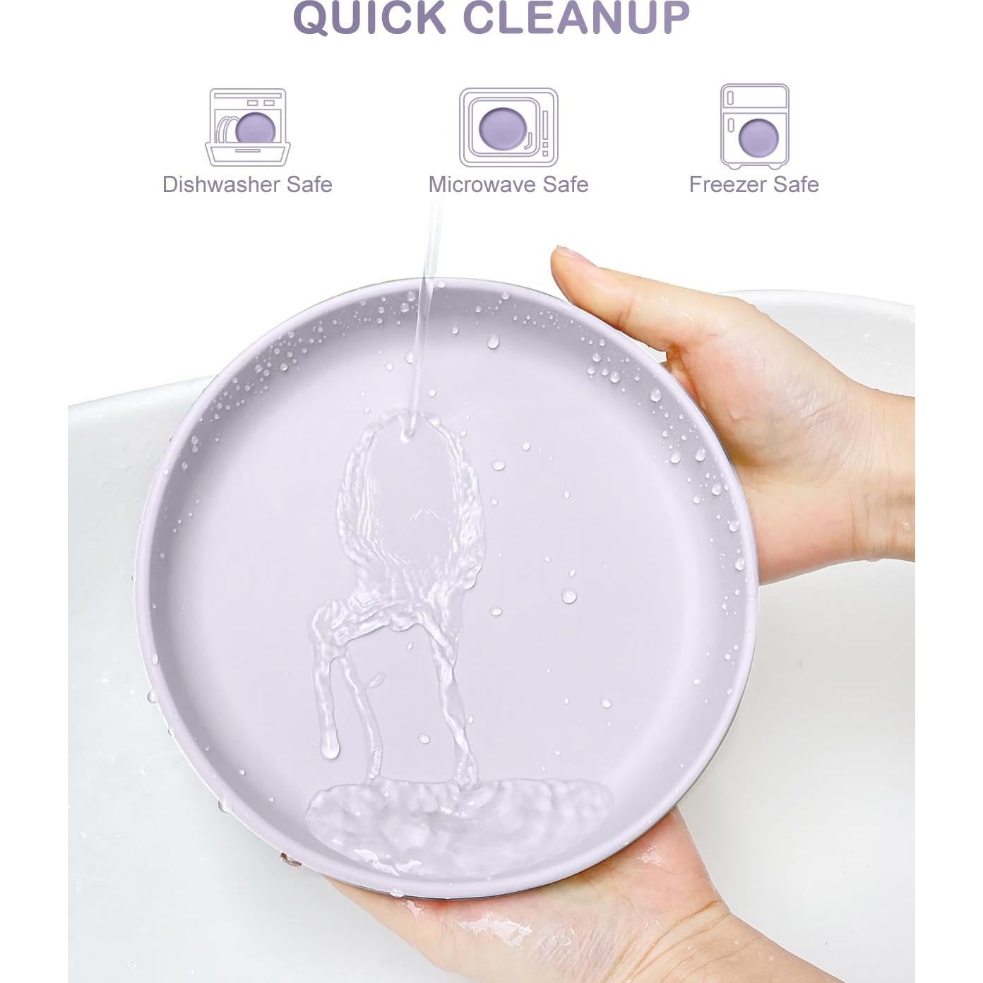 Set de Platos de Silicona Antideslizantes Qyeejong 3 Pcs