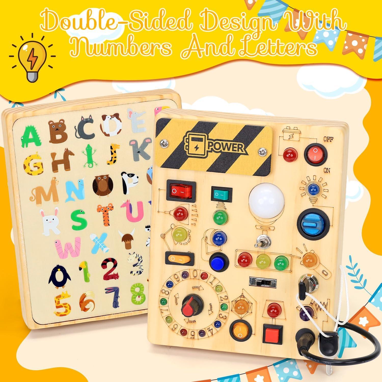 Tablero Ocupado RichBoy para Niños 1-3 Años con Luz LED