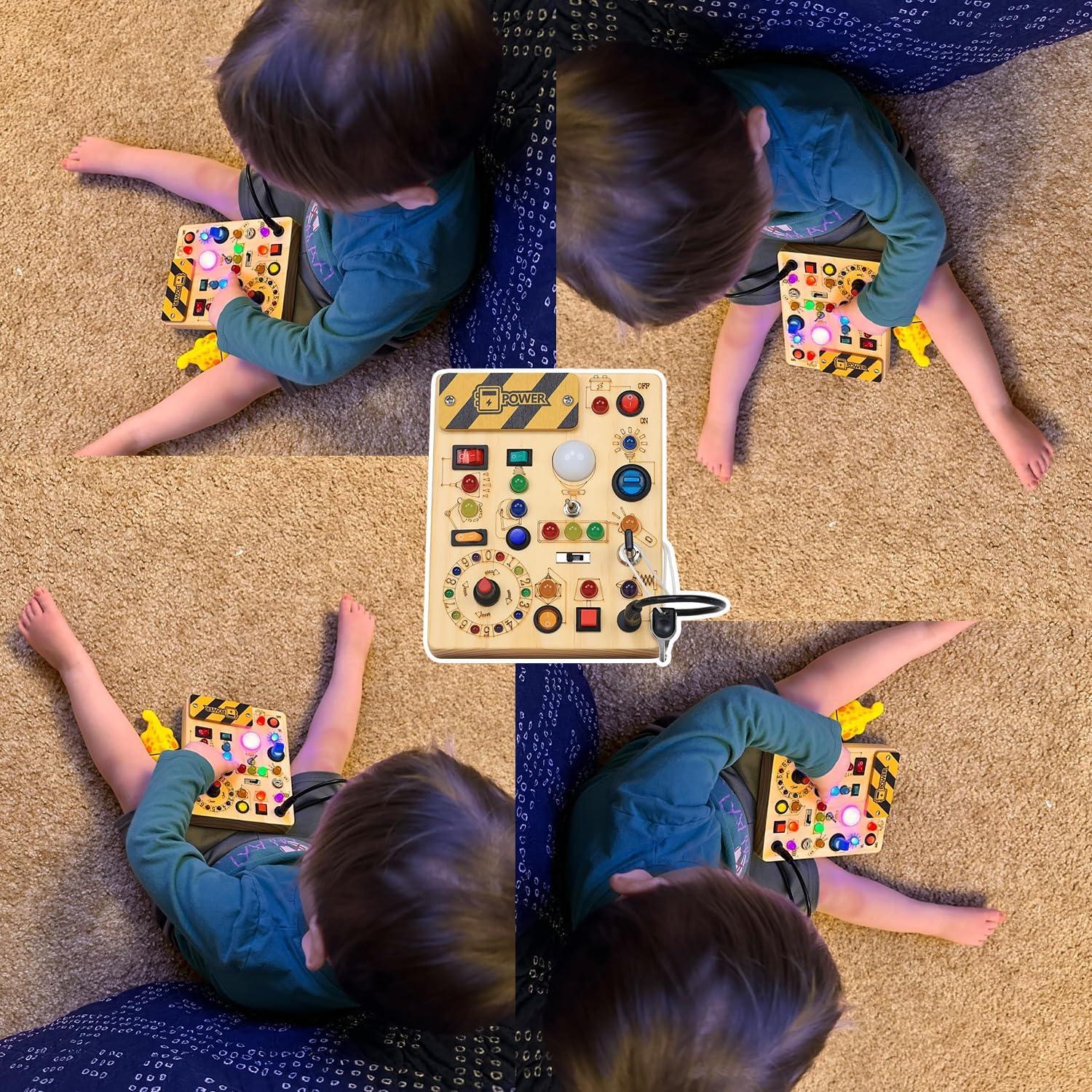 Tablero Ocupado RichBoy para Niños 1-3 Años con Luz LED