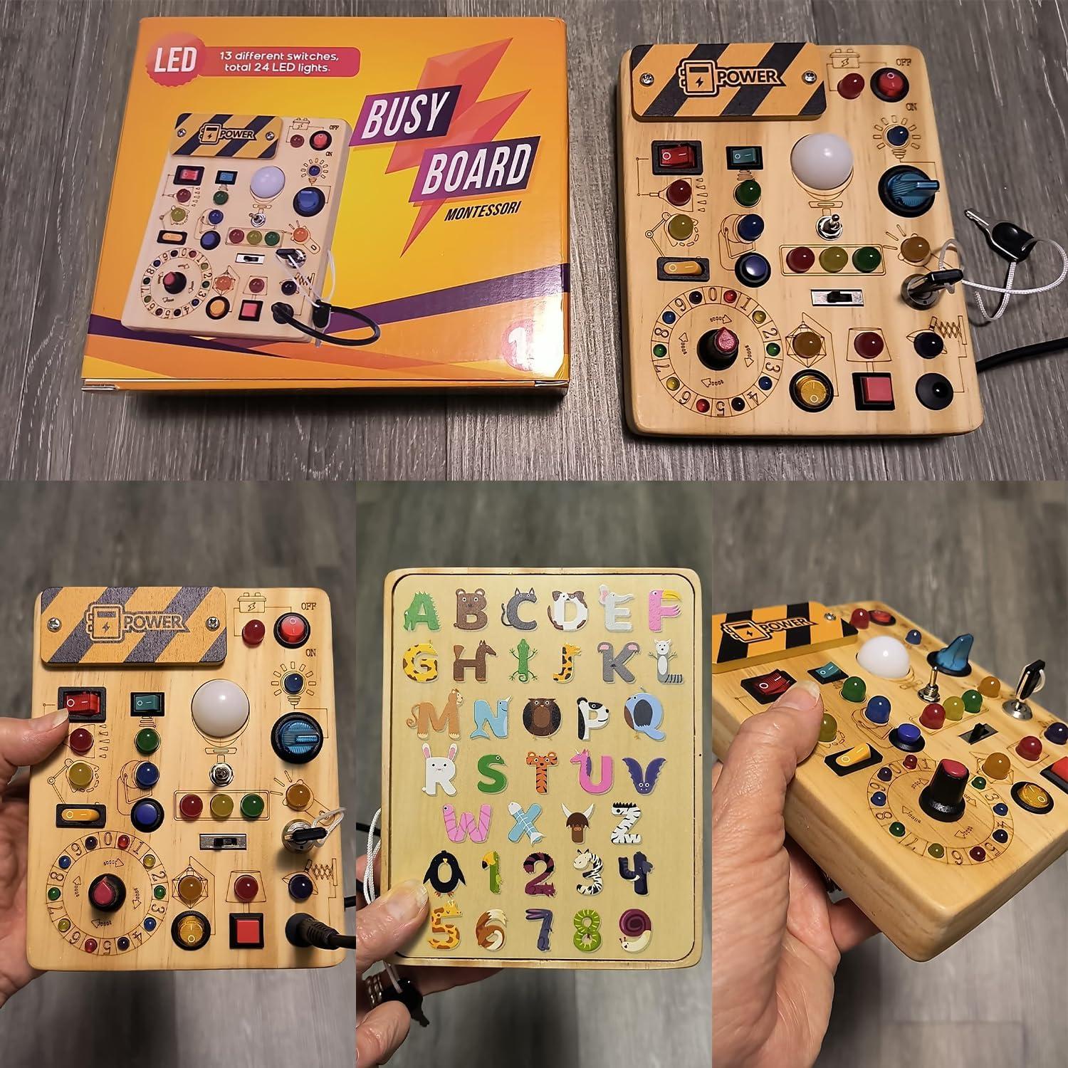 Tablero Ocupado RichBoy para Niños 1-3 Años con Luz LED