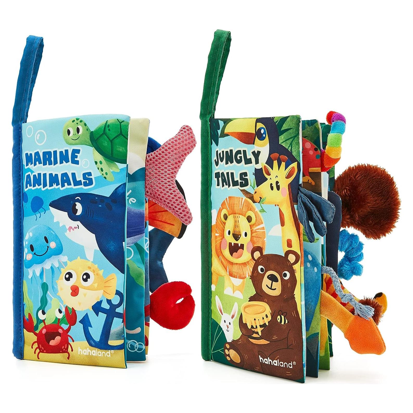 Libros Crinkle para Bebés Hahaland 2PCS - Juguetes Sensoriales