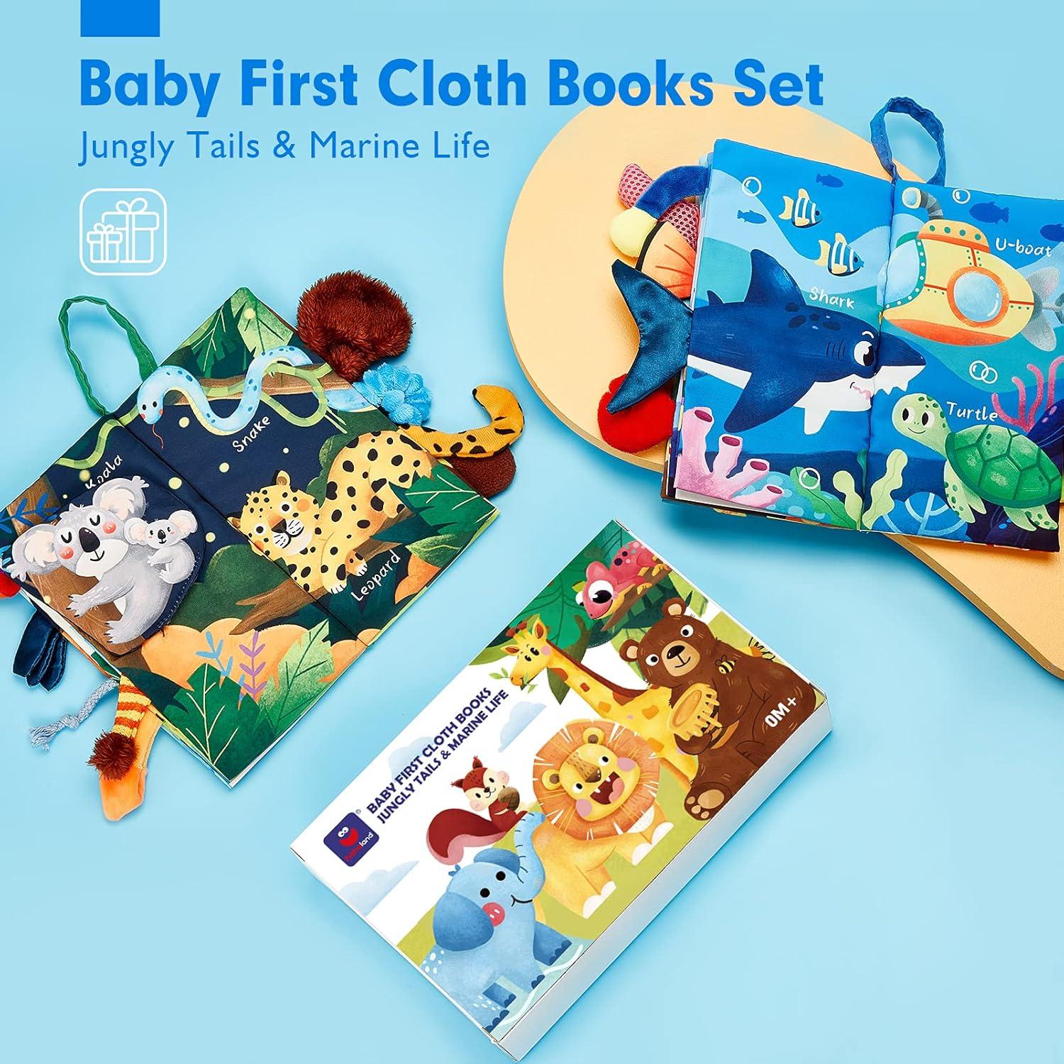 Libros Crinkle para Bebés Hahaland 2PCS - Juguetes Sensoriales