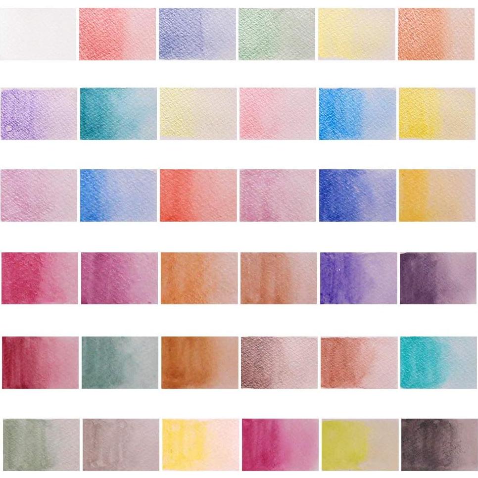 Juego de Acuarelas Metálicas Mont Marte 37 Piezas con Pincel