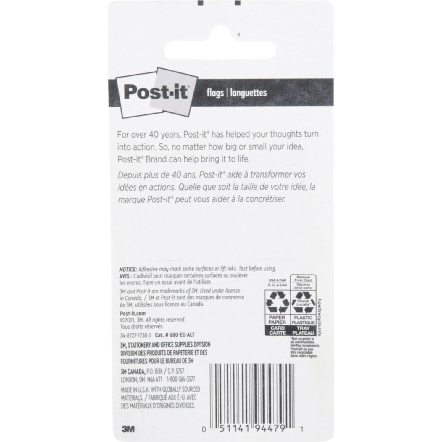 Banderas Post-it 680-EG-ALT Brillo Eléctrico 2 Piezas