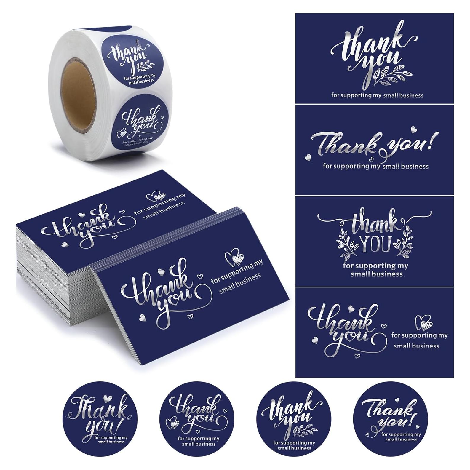 Conjunto de Tarjetas de Agradecimiento y Pegatinas Outus - 600 Piezas