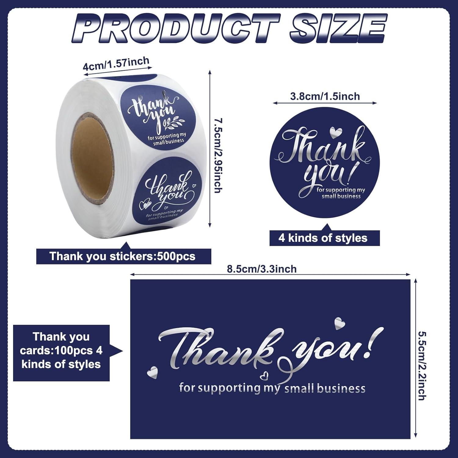 Conjunto de Tarjetas de Agradecimiento y Pegatinas Outus - 600 Piezas