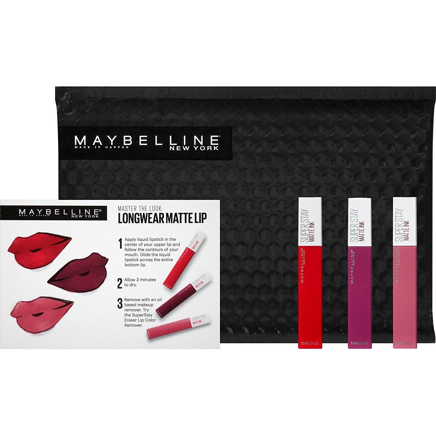 Kit de Pintalabios Mate Maybelline NY 3-Pack Larga Duración