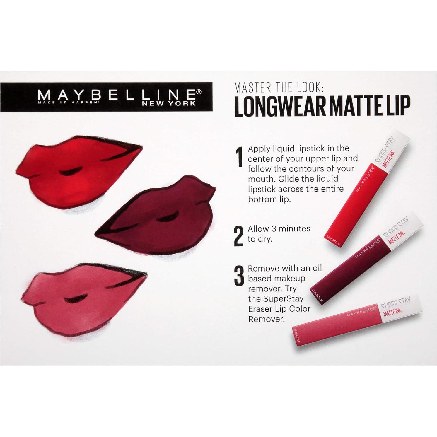Kit de Pintalabios Mate Maybelline NY 3-Pack Larga Duración