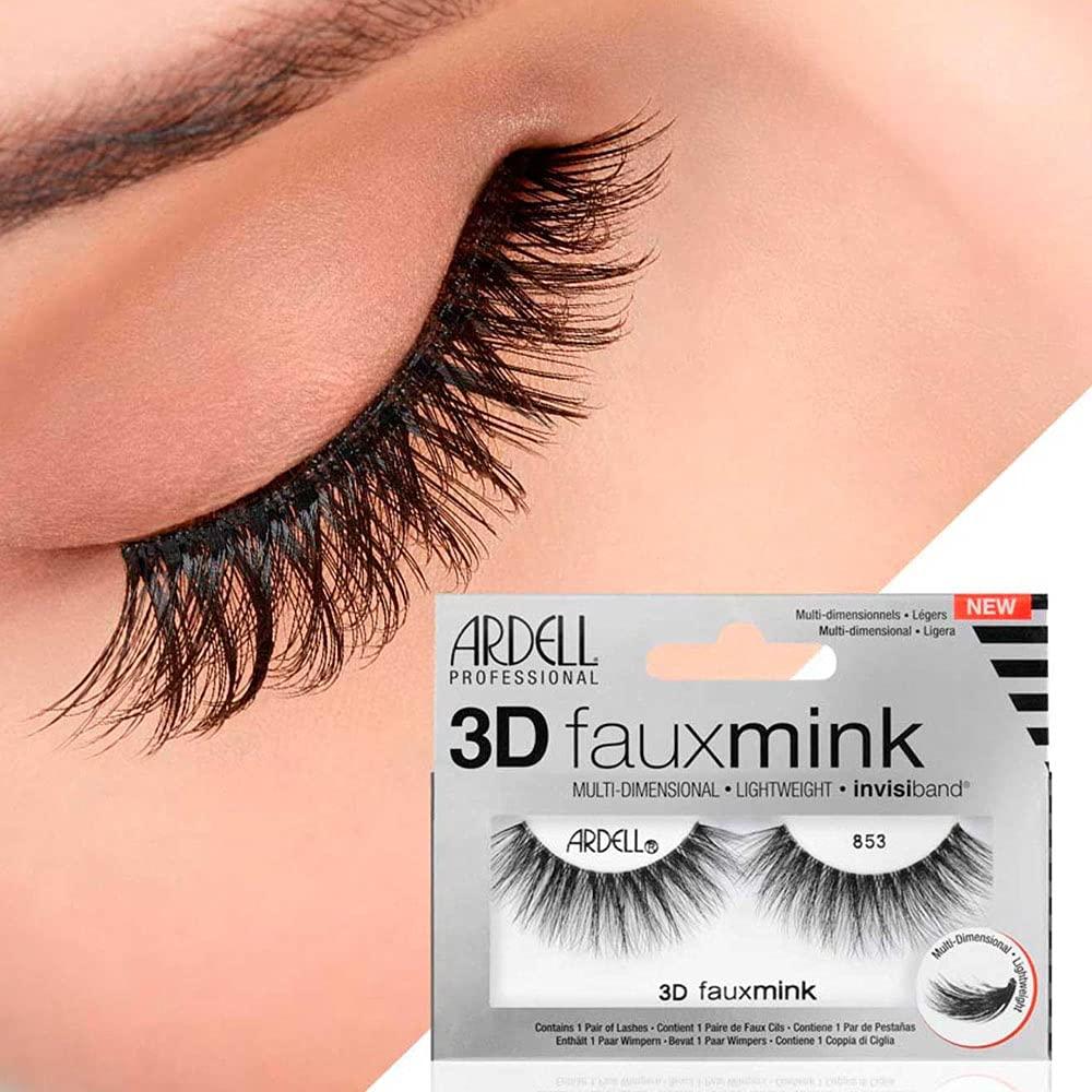 Pestañas 3D Faux Mink Ardell 853 - Volumen Medio - Negro