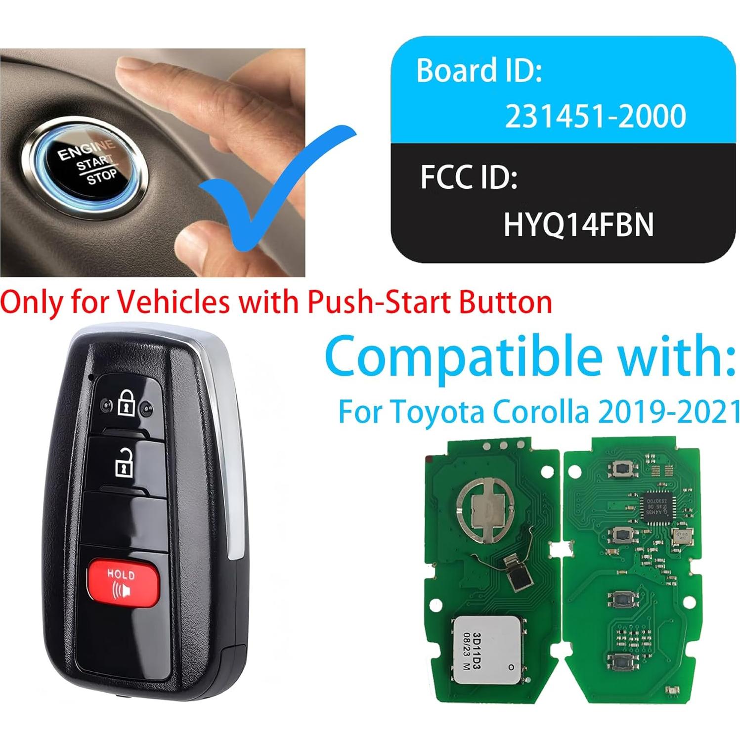 Llave Inteligente Alliskeys para Toyota Corolla 2019-2022