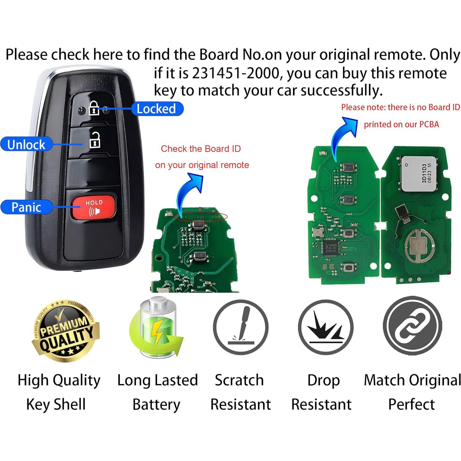 Llave Inteligente Alliskeys para Toyota Corolla 2019-2022