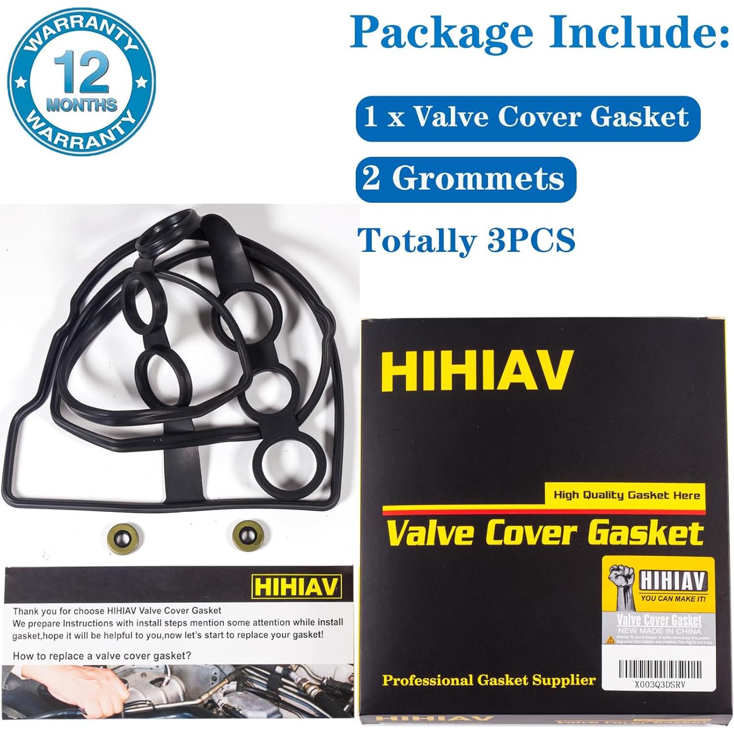 Junta de Tapa de Válvula HIHIAV VS50542R para Toyota Corolla 1.8L