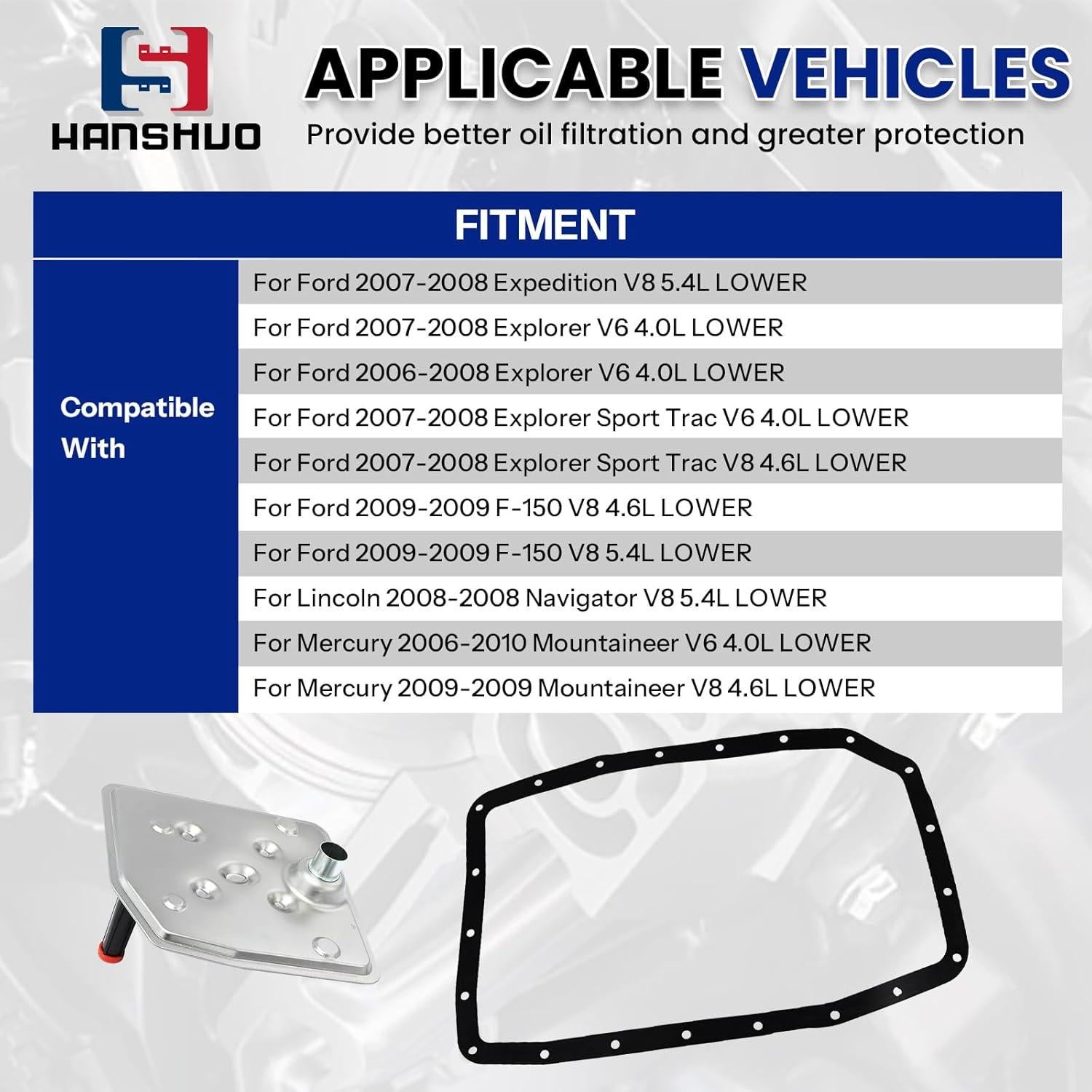 Kit Junta Aceite Filtro Transmisión HANSHUO para Ford 2007-2010