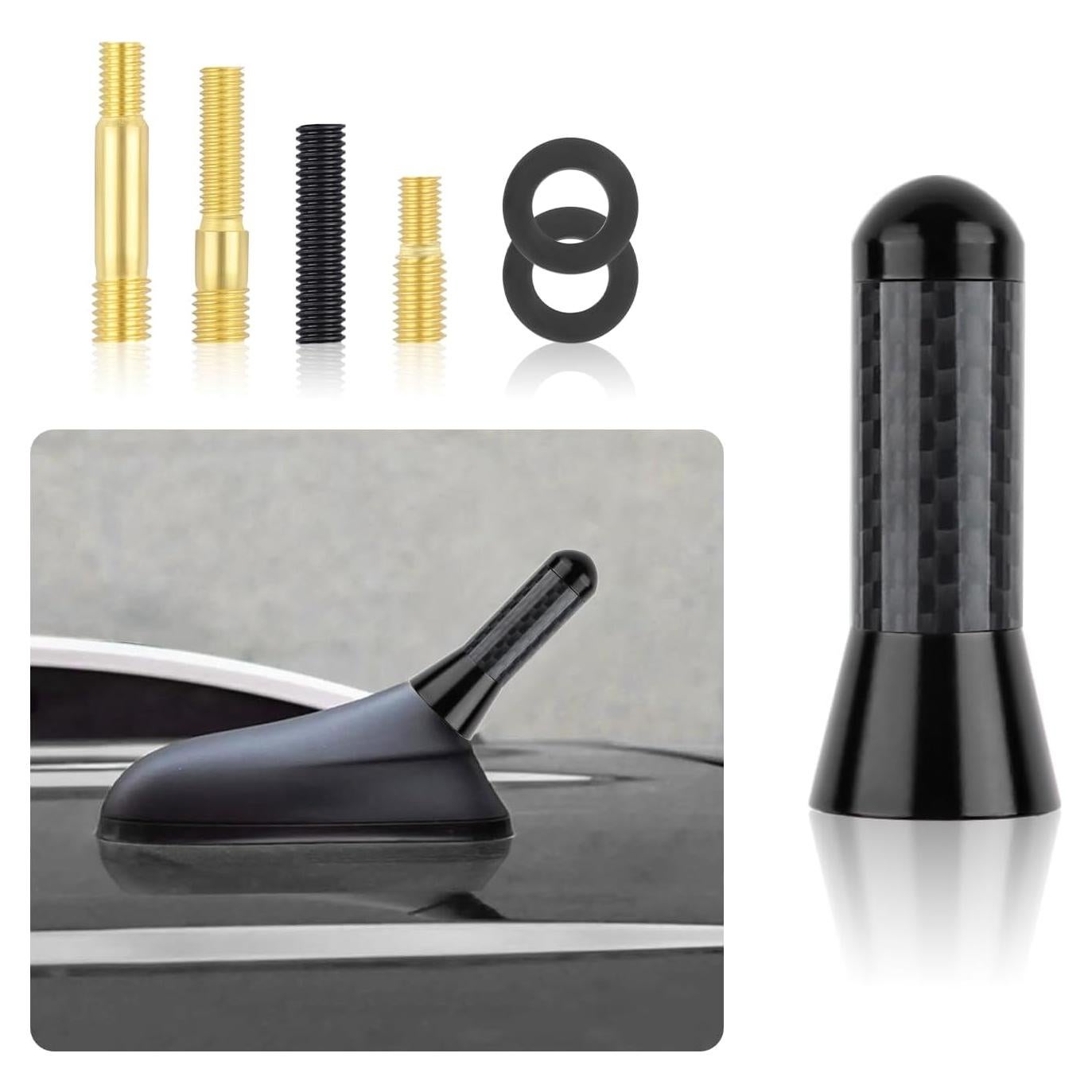 Antena de Coche YGDMD Fibra de Carbono Negra 9.30x3.61cm