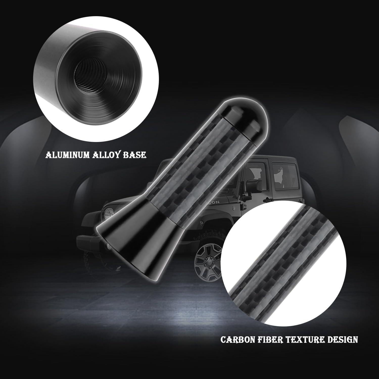 Antena de Coche YGDMD Fibra de Carbono Negra 9.30x3.61cm