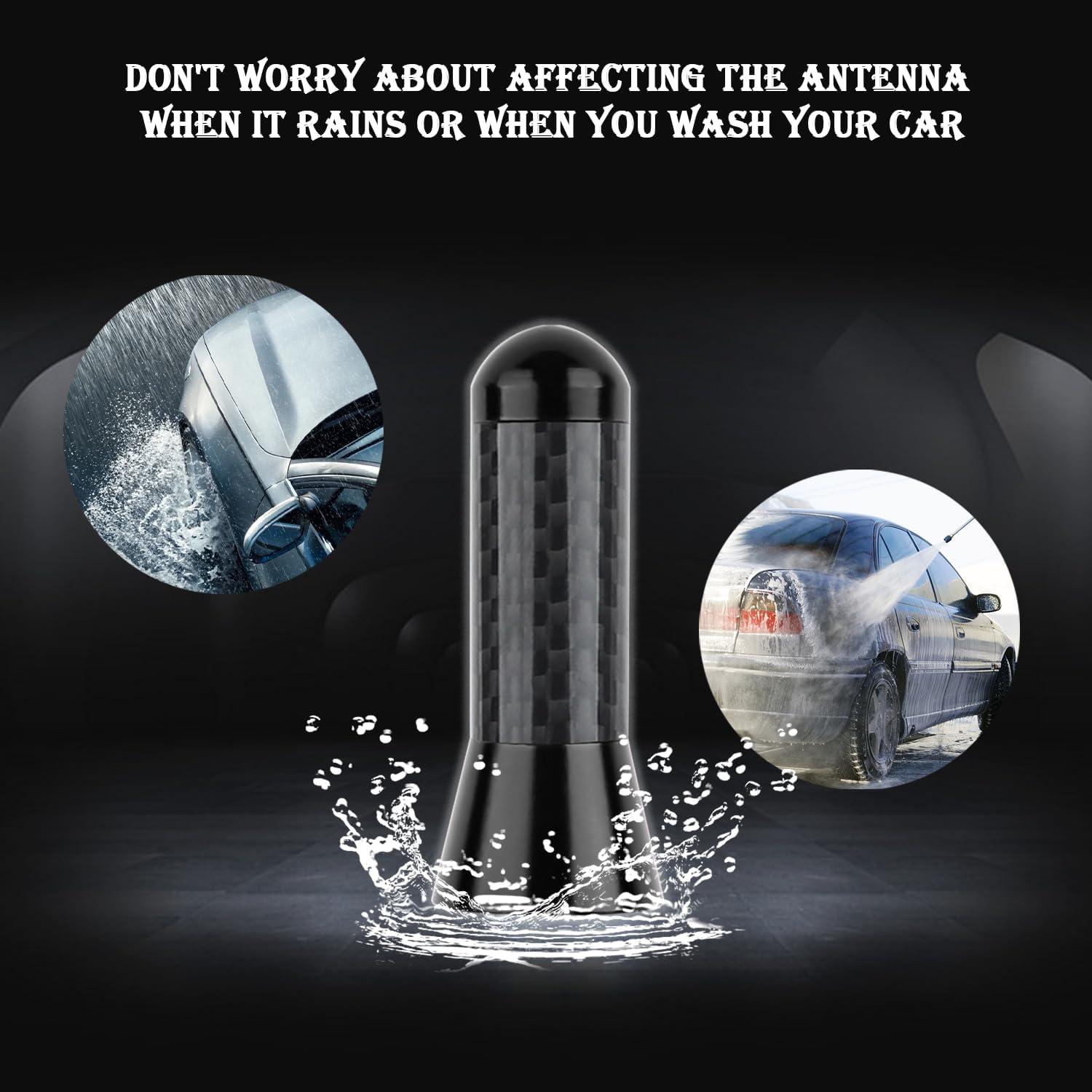 Antena de Coche YGDMD Fibra de Carbono Negra 9.30x3.61cm