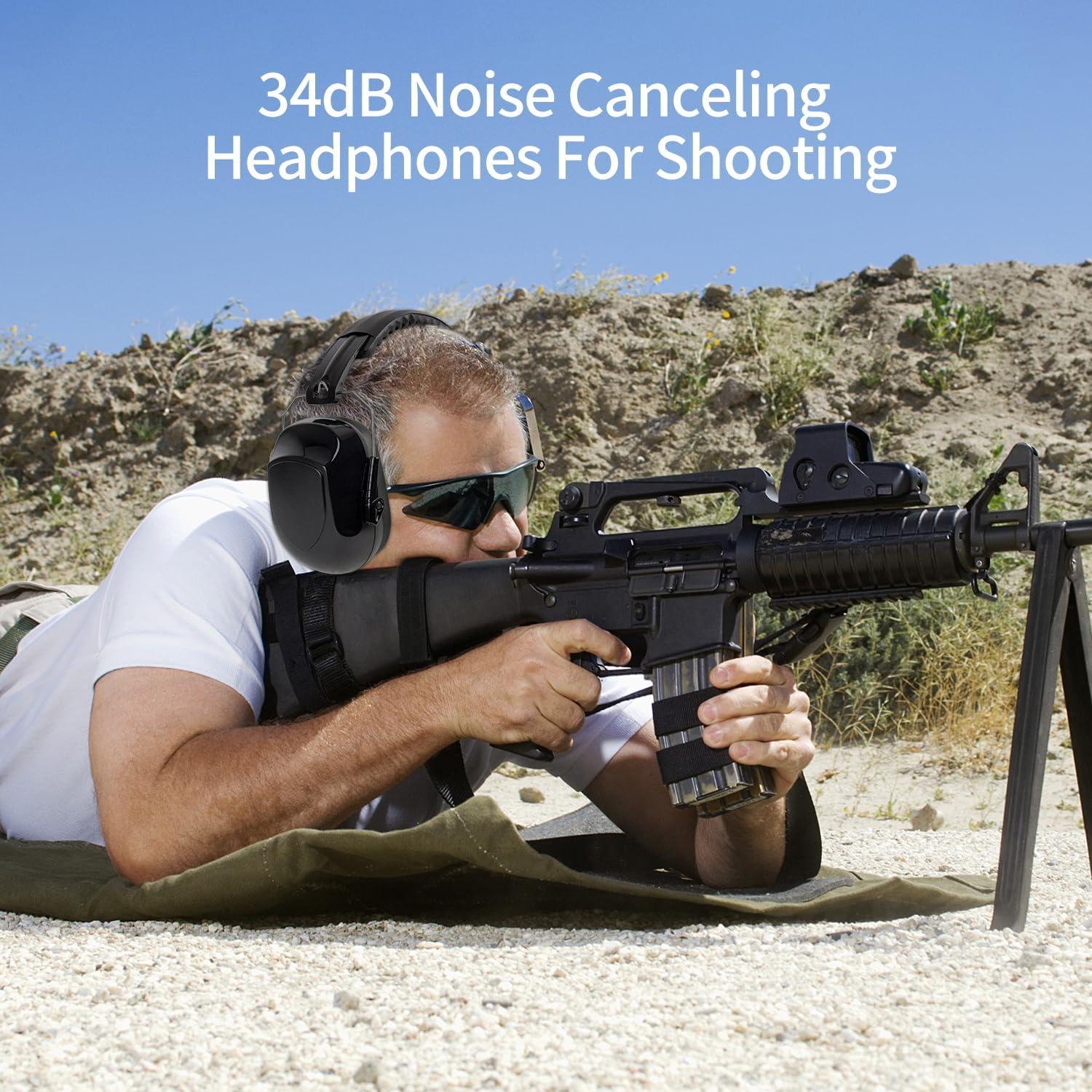 Protectores Auditivos KEAOOD 34dB Ajustables para Tiro