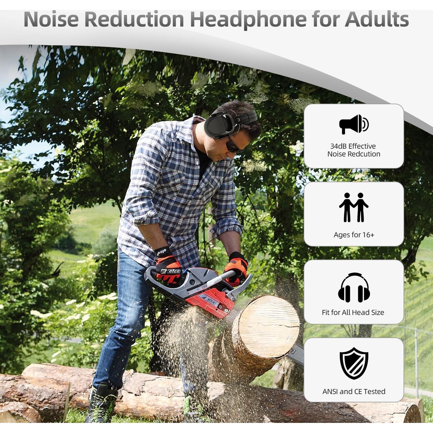 Protectores Auditivos KEAOOD 34dB Ajustables para Tiro