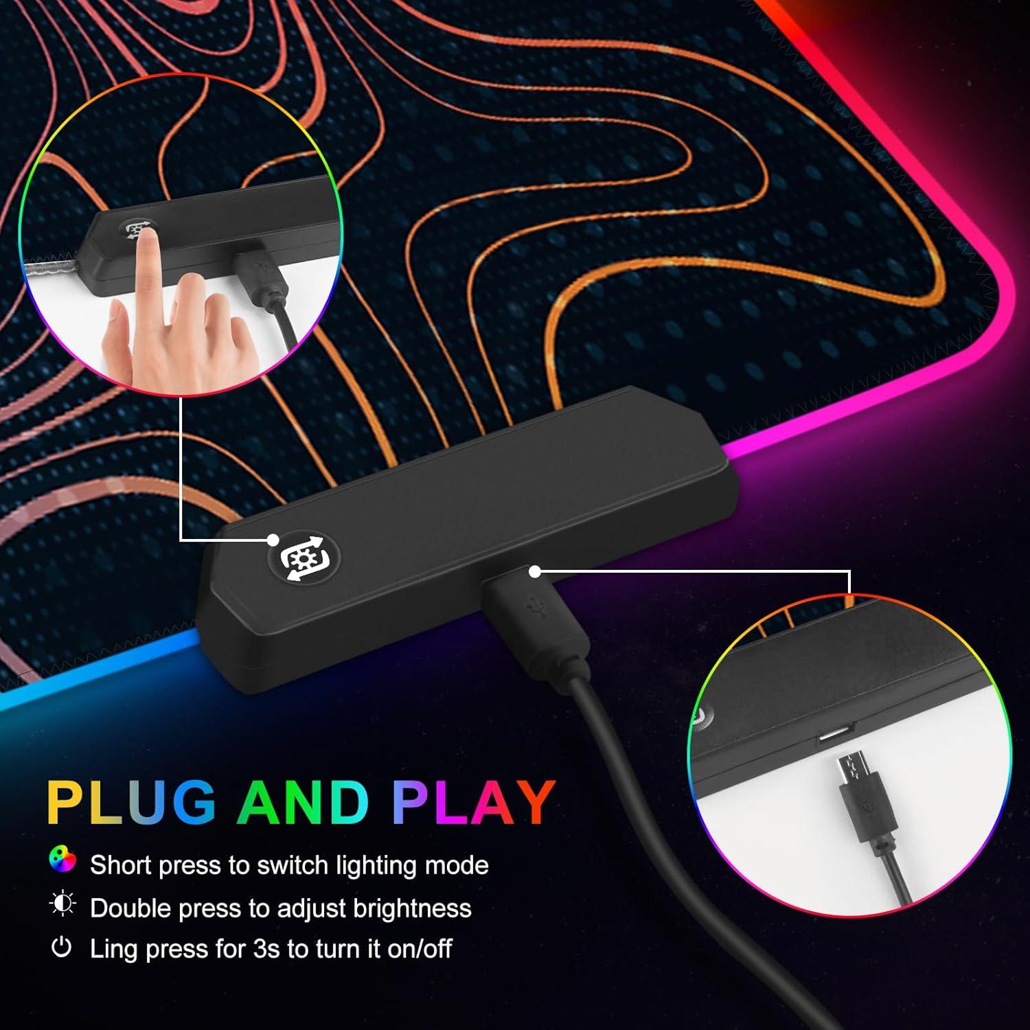 Alfombrilla de Ratón RGB ARTOS Grande 90x40cm Impermeable