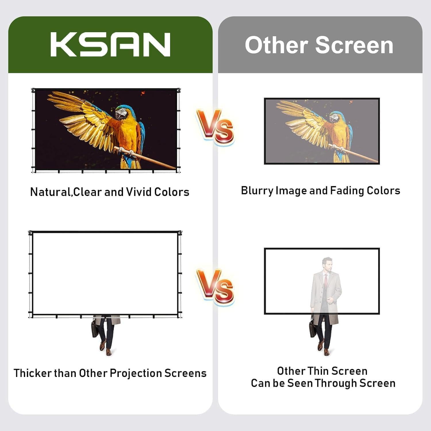 Pantalla de Proyector Portátil KSAN 120" con Soporte Plegable
