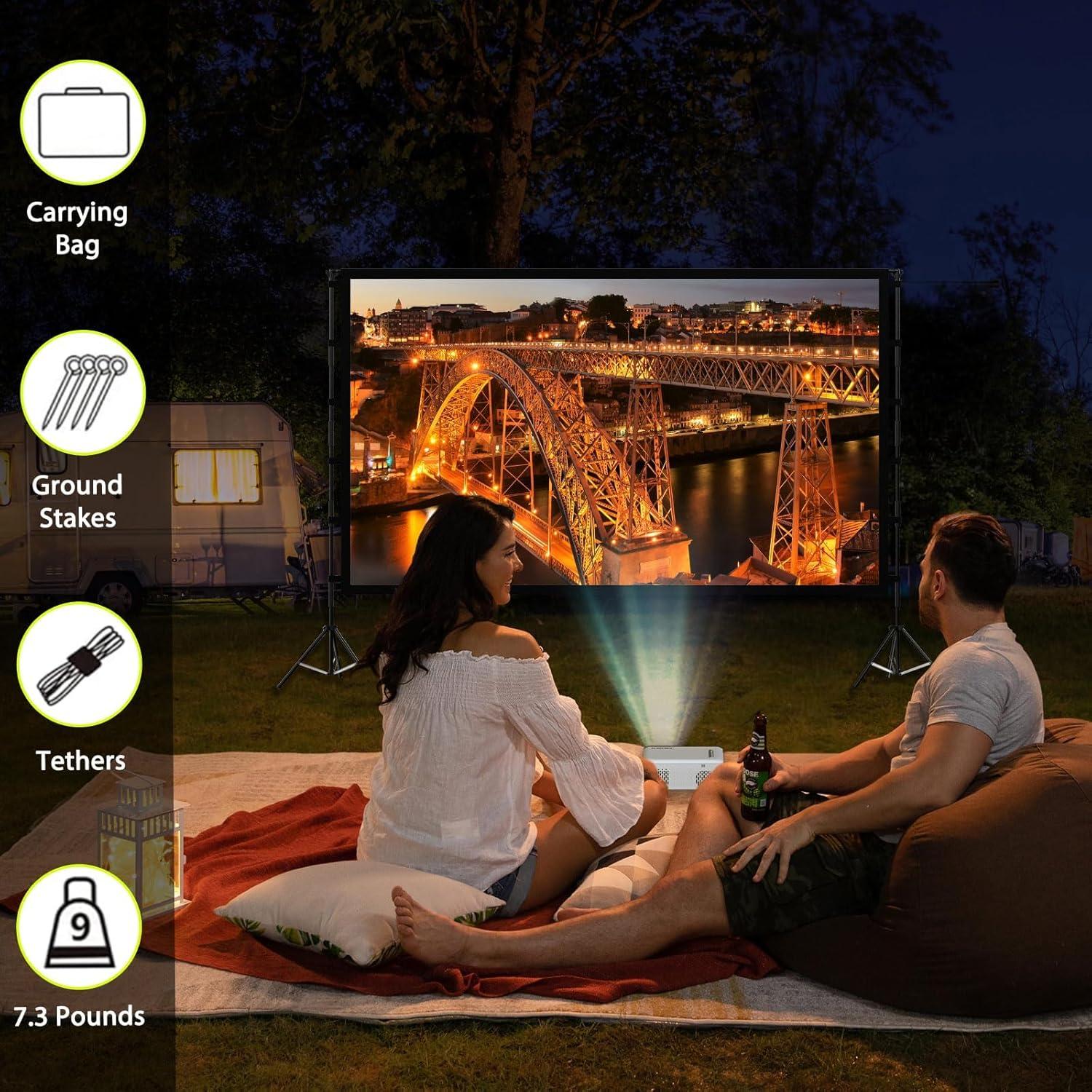 Pantalla de Proyector Portátil KSAN 120" con Soporte Plegable