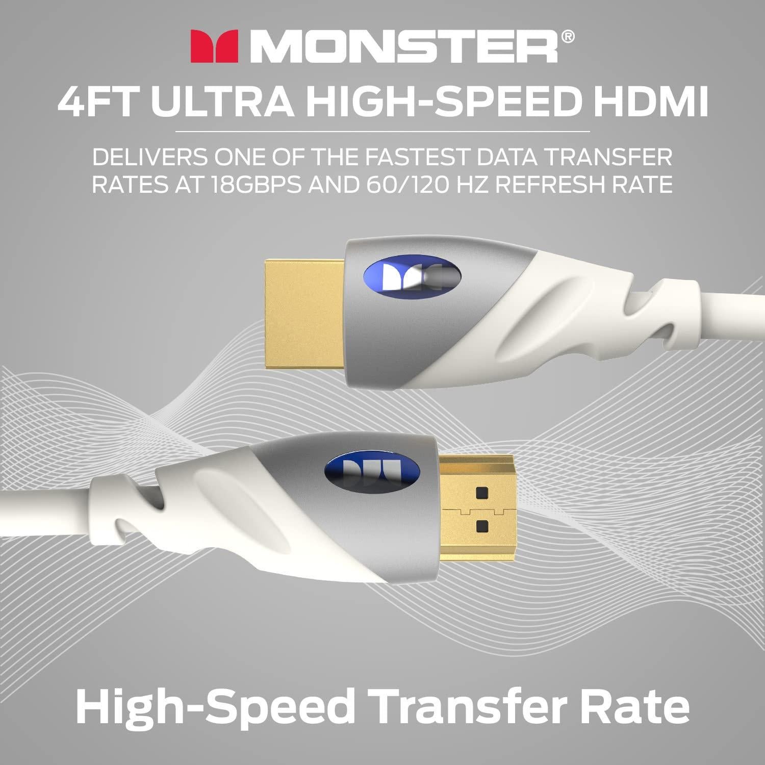 Cable HDMI Monster 4K Ultra HD 1.22 m con Ethernet y V-Grip