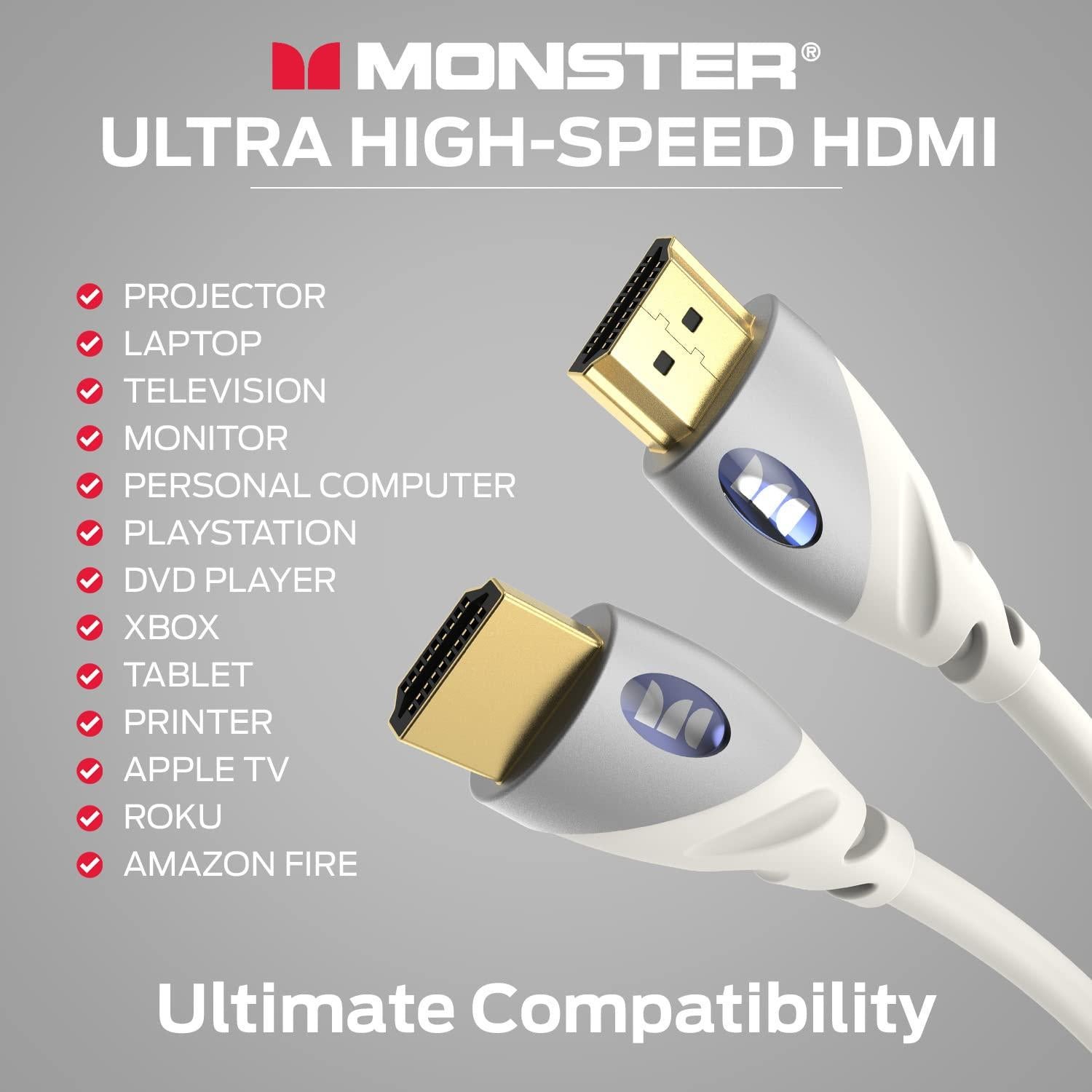 Cable HDMI Monster 4K Ultra HD 1.22 m con Ethernet y V-Grip