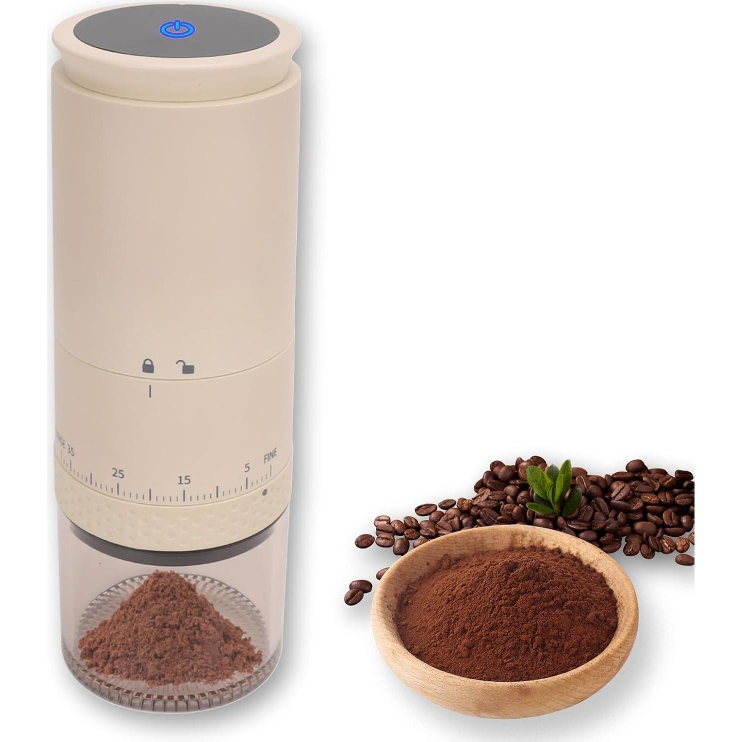 Molino de café portátil VINGVO eléctrico 38 configuraciones USB